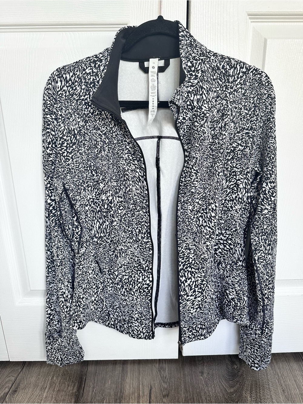 lululemon athletica Black & White Speckle Bomber Jacket
